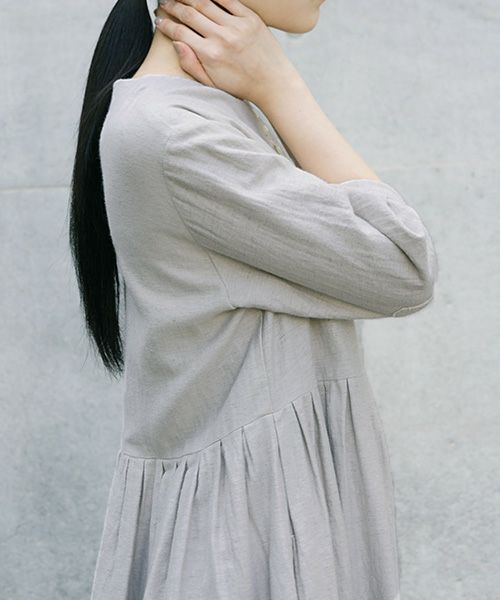 Mochi.モチ.button dress [ms21-op-04/beige]