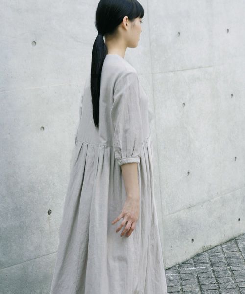 Mochi.モチ.button dress [ms21-op-04/beige]
