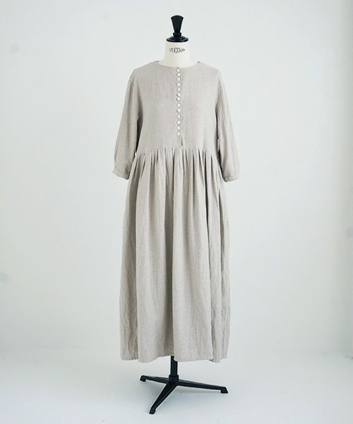 Mochi.モチ.button dress [ms21-op-04/beige]