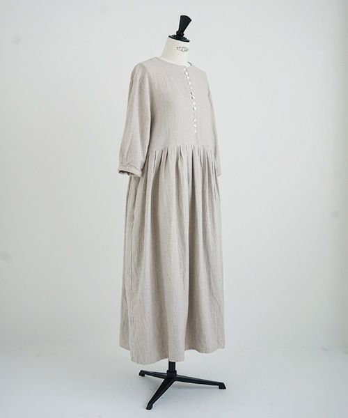 Mochi.モチ.button dress [ms21-op-04/beige]