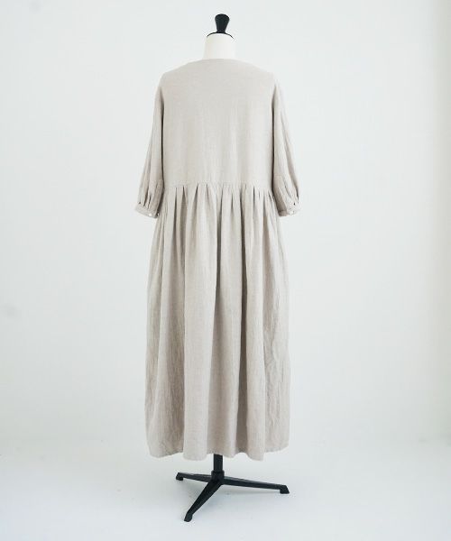 Mochi.モチ.button dress [ms21-op-04/beige]