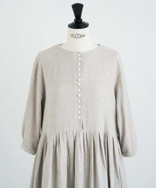Mochi.モチ.button dress [ms21-op-04/beige]
