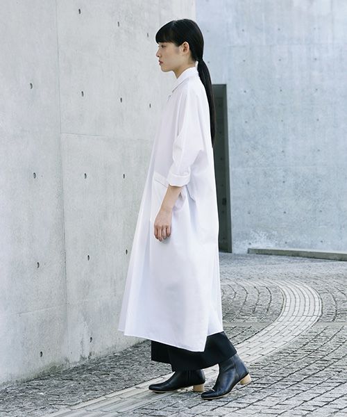 Mochi.モチ.supima cotton long shirt dress [ms21-op-05/white]