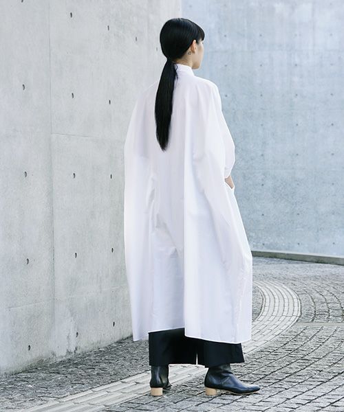 Mochi.モチ.supima cotton long shirt dress [ms21-op-05/white]