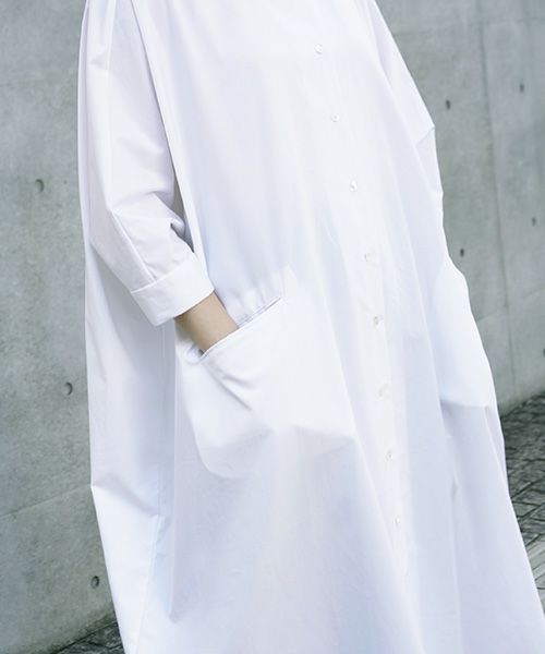 Mochi.モチ.supima cotton long shirt dress [ms21-op-05/white]
