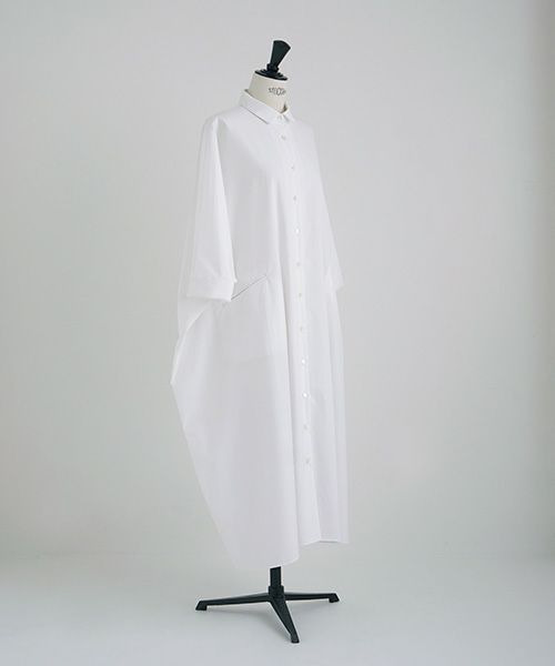 Mochi.モチ.supima cotton long shirt dress [ms21-op-05/white]
