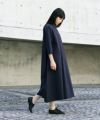 Mochi.モチ.supima cotton long shirt dress [ms21-op-05/navy]