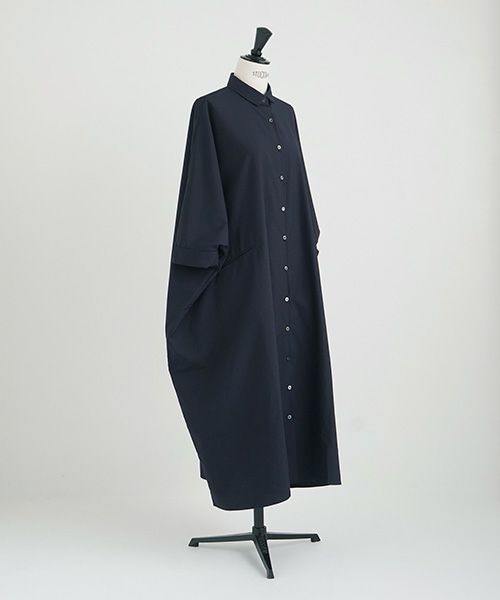Mochi.モチ.supima cotton long shirt dress [ms21-op-05/navy]