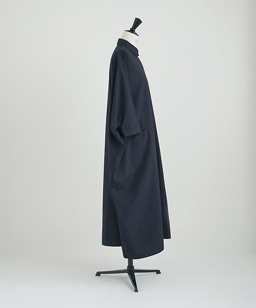 Mochi.モチ.supima cotton long shirt dress [ms21-op-05/navy]