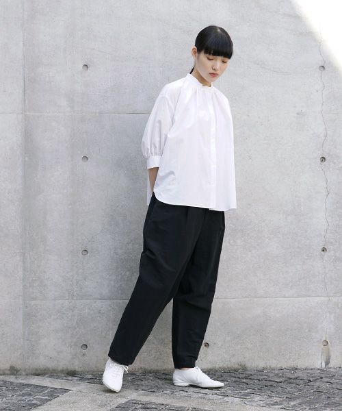 Mochi.モチ.wide tapered pants. [ms21-p-01/black]
