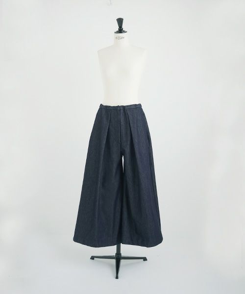 Mochi.モチ.silk cotton denim wide pants.[ms21-p-02/indigo]