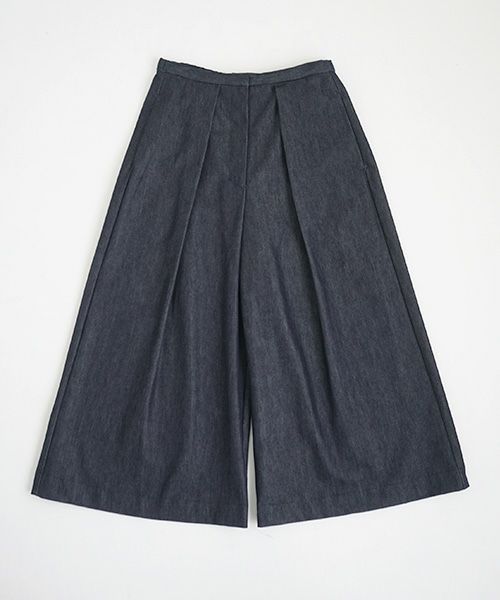 Mochi.モチ.silk cotton denim wide pants.[ms21-p-02/indigo]