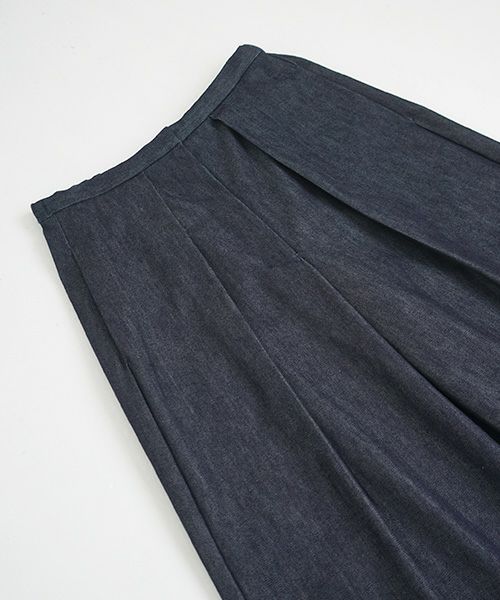 Mochi.モチ.silk cotton denim wide pants.[ms21-p-02/indigo]