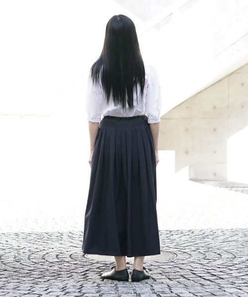 Mochi.モチ.tuck long skirt [ms21-sk-01/black]
