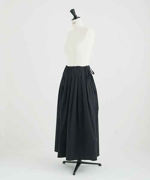 Mochi.モチ.tuck long skirt [ms21-sk-01/black]