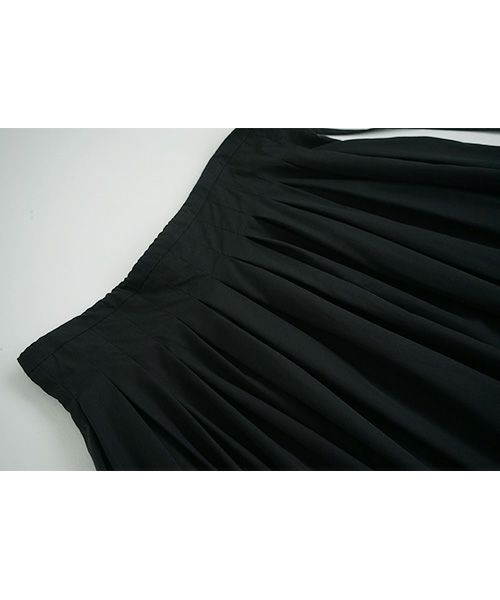 Mochi.モチ.tuck long skirt [ms21-sk-01/black]