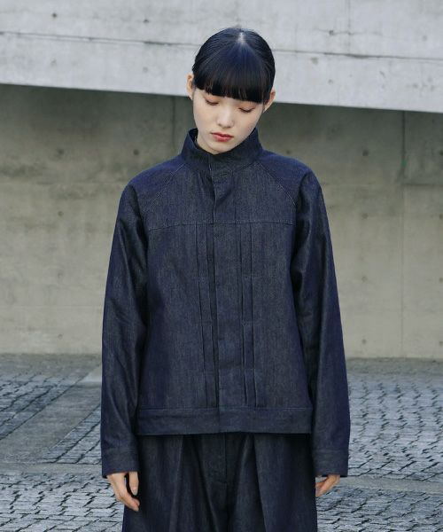 Mochi.モチ.silk cotton denim jacket.[ms21-jk-01/indigo]