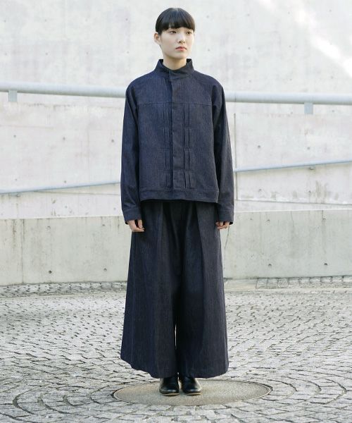 Mochi.モチ.silk cotton denim jacket.[ms21-jk-01/indigo]
