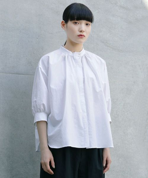 Mochi.モチ.gather blouse[ms21-b-01/white]