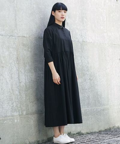 Mochi.モチ.shirt dress [ma-op-04/black/・1]