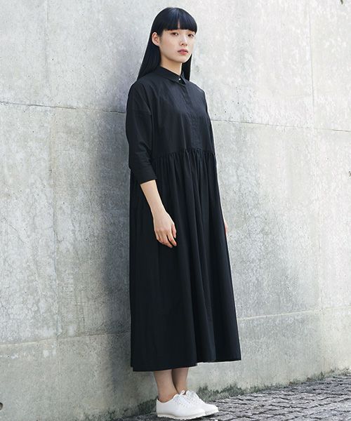 Mochi.モチ.shirt dress [ma-op-04/black/・1]