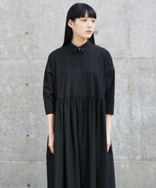 Mochi.モチ.shirt dress [ma-op-04/black/・1]