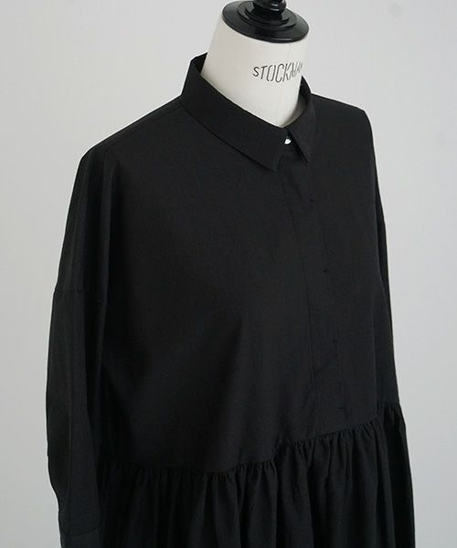 Mochi.モチ.shirt dress [ma-op-04/black/・1]