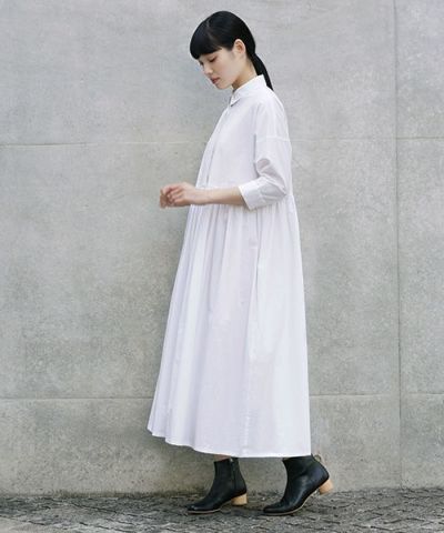 Mochi.モチ.shirt dress [ma-op-04/white/・1]