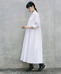 Mochi.モチ.shirt dress [ma-op-04/white/・1]
