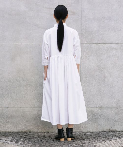 Mochi.モチ.shirt dress [ma-op-04/white/・1]
