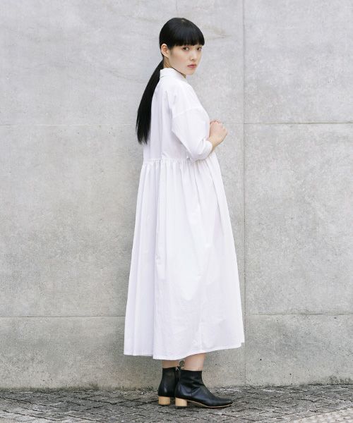 Mochi.モチ.shirt dress [ma-op-04/white/・1]