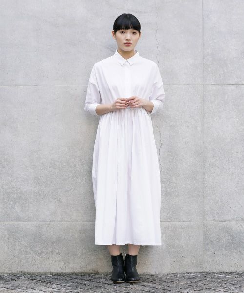 Mochi.モチ.shirt dress [ma-op-04/white/・1]