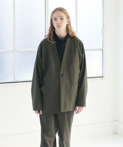 VU ヴウ no collar jacket vu-s12-j13[KHAKI]_