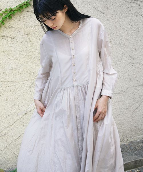 suzuki takayuki スズキタカユキ gathered dress [A221-16/ice grey]