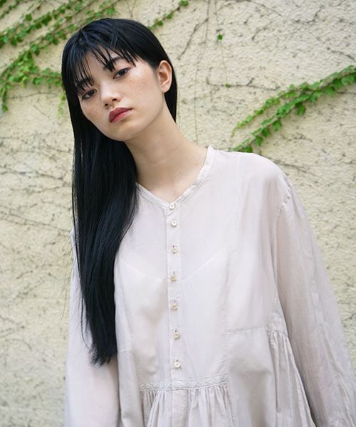 suzuki takayuki.スズキタカユキ.gathered dress [A221-16/ice grey]