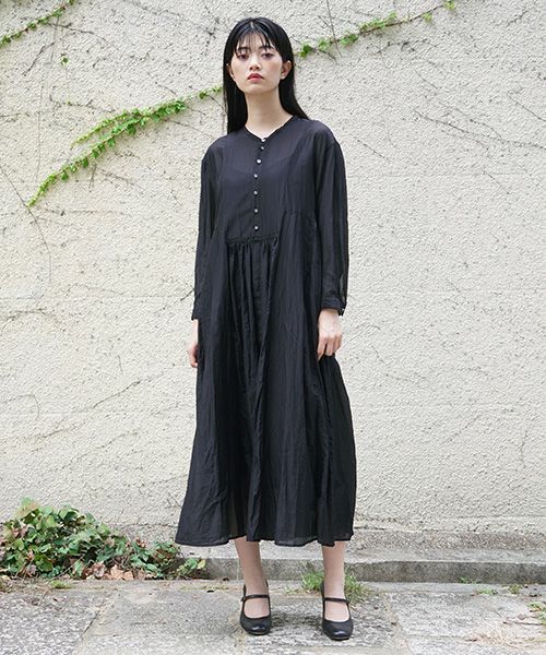 suzuki takayuki スズキタカユキ gathered dress [S211-24/black]_