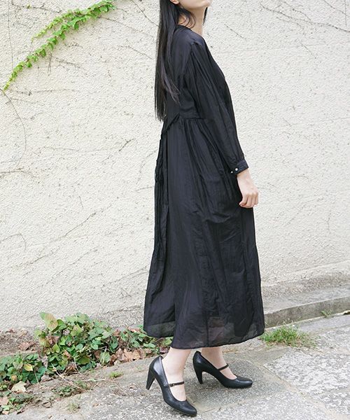 suzuki takayuki スズキタカユキ gathered dress [S211-24/black]_