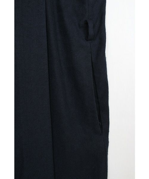 ohta オオタ.navy silk linen overskirt [sk-12N]