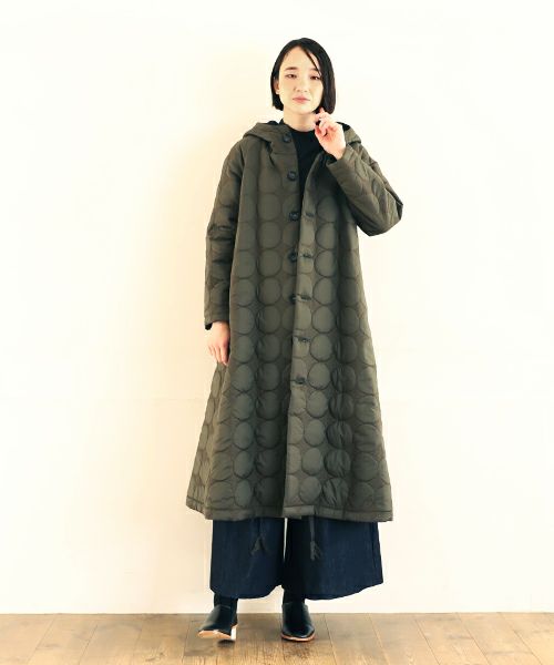 Mochi.モチ.quilted hood coat[ma9-co-01/khaki]_