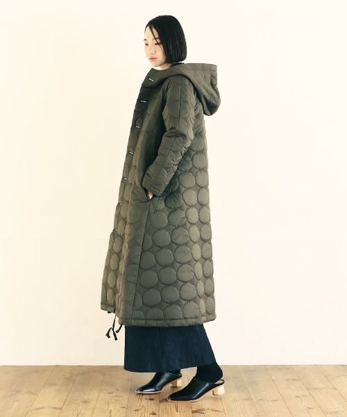 Mochi.モチ.quilted hood coat[ma9-co-01/khaki]_