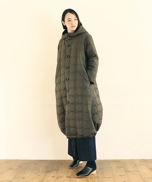 Mochi.モチ.quilted hood coat[ma9-co-01/khaki]_