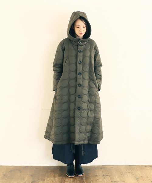 Mochi.モチ.quilted hood coat[ma9-co-01/khaki]_