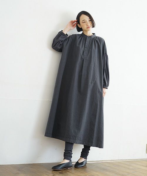 Mochi / home&miles.モチ / ホーム＆マイルズ.smock one piece [charcoal grey]