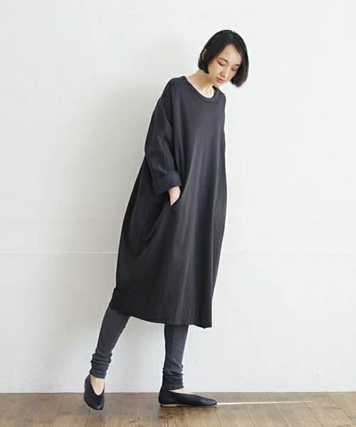 Mochi / home&miles.モチ / ホーム＆マイルズ.dolman one piece [charcoal grey]