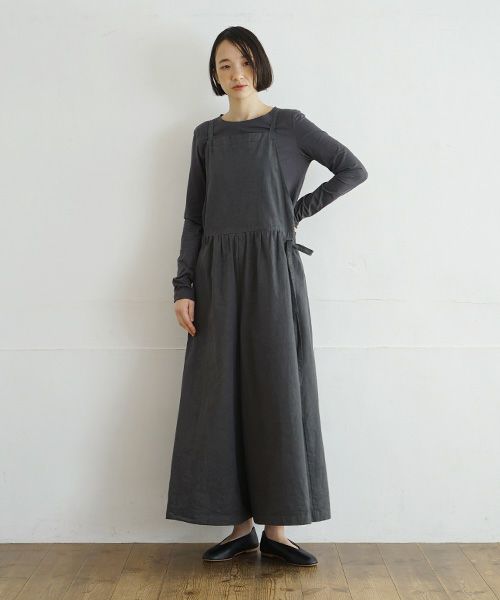 Mochi / home&miles.モチ / ホーム＆マイルズ.apron salopette [charcoal grey]