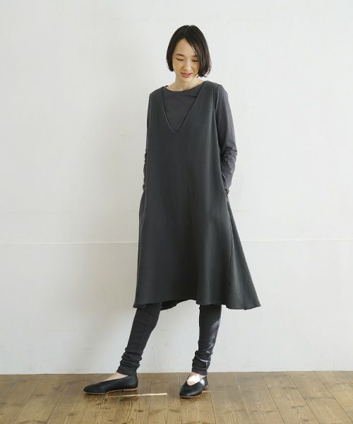 Mochi / home&miles.モチ / ホーム＆マイルズ.cotton silk leggings [charcoal grey]