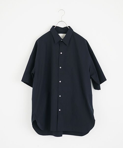 STUDIONICHOLSON スタジオニコルソン.POWDER COTTON OVERSIZED SHORTS SLEEVE SHIRT[SNM-567/DARK NAVY]