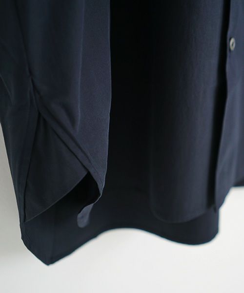 STUDIONICHOLSON スタジオニコルソン.POWDER COTTON OVERSIZED SHORTS SLEEVE SHIRT[SNM-567/DARK NAVY]