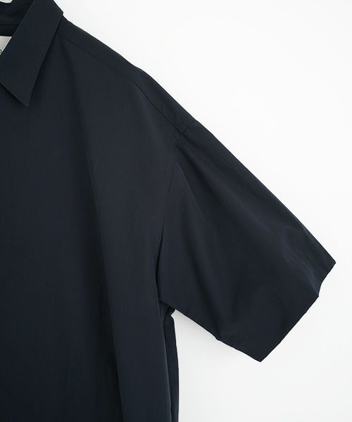 STUDIONICHOLSON スタジオニコルソン.POWDER COTTON OVERSIZED SHORTS SLEEVE SHIRT[SNM-567/DARK NAVY]