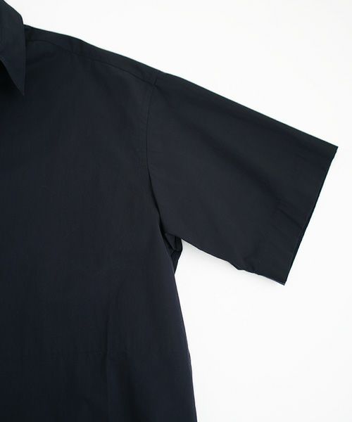 STUDIONICHOLSON スタジオニコルソン.POWDER COTTON OVERSIZED SHORTS SLEEVE SHIRT[SNM-567/DARK NAVY]